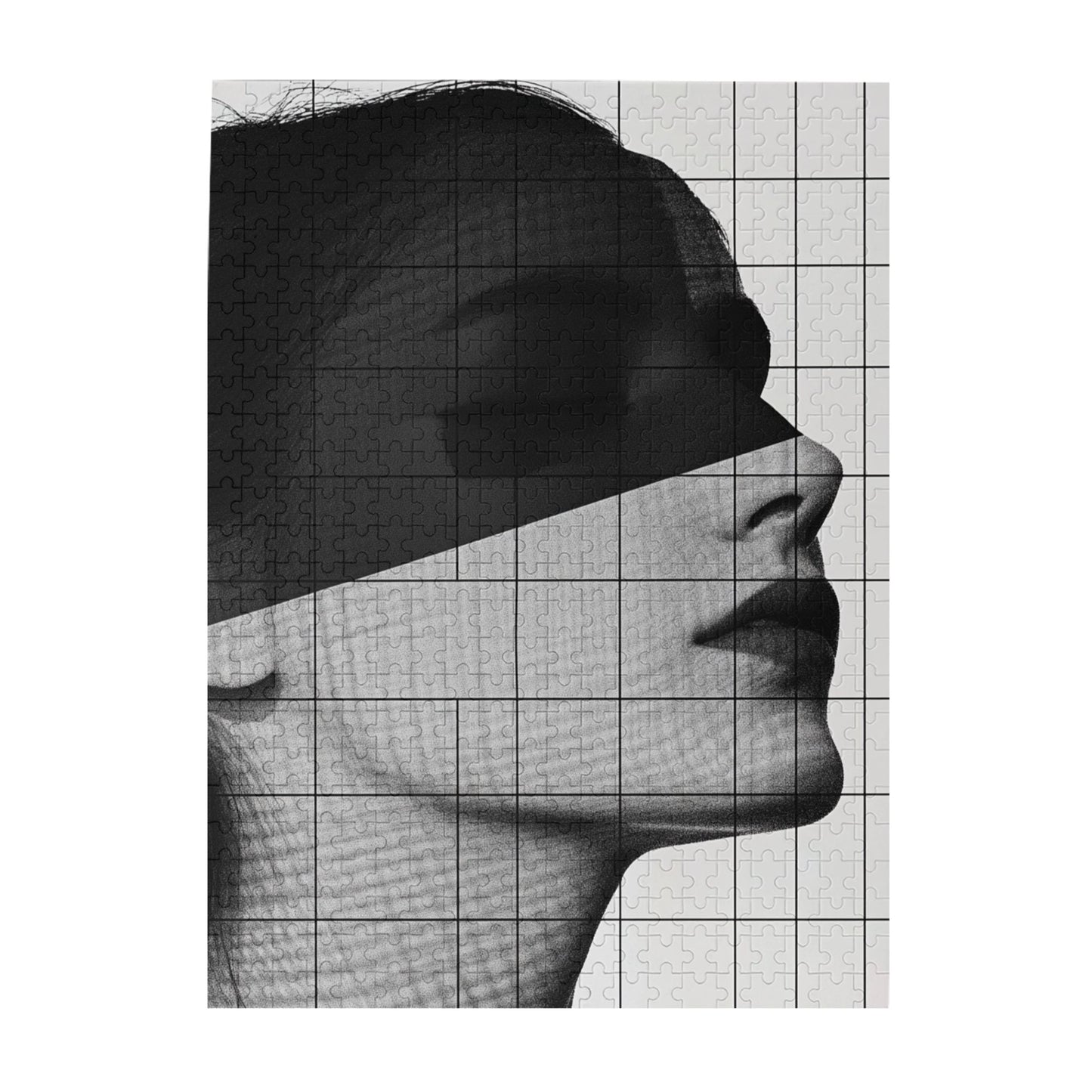 🖤 500-Piece Black & White Minimalist Art Puzzle - Abstract Portrait 🧩