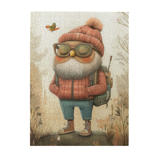 🧩 500-Piece Vintage Adventure Owl Jigsaw Puzzle - Creative Illustration Puzzle 🎨