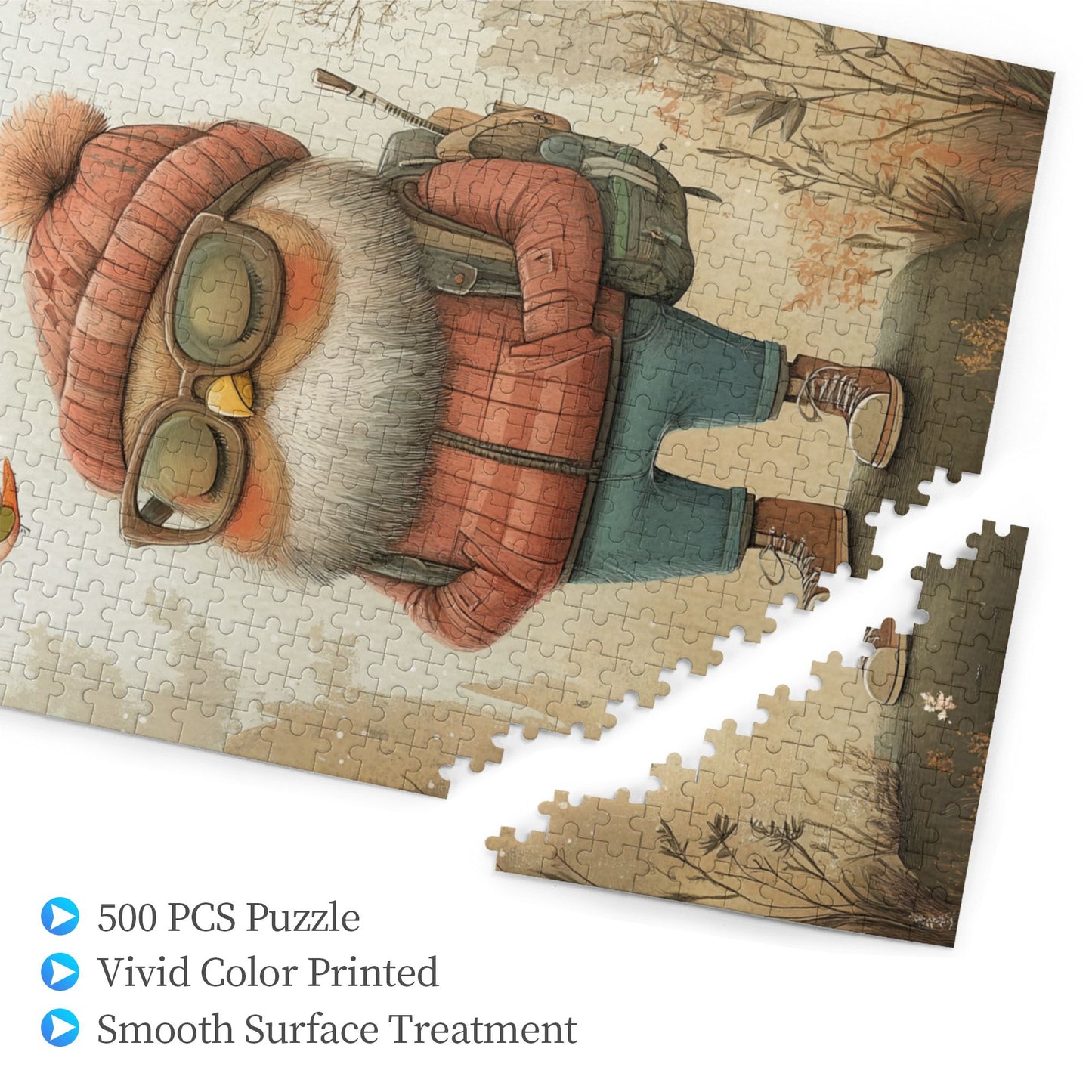 🧩 500-Piece Vintage Adventure Owl Jigsaw Puzzle - Creative Illustration Puzzle 🎨