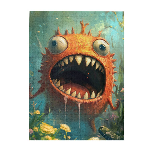 Terrifying Deep-Sea Monster Puzzle - 500-Piece Fun Jigsaw for Adults (38x52cm)