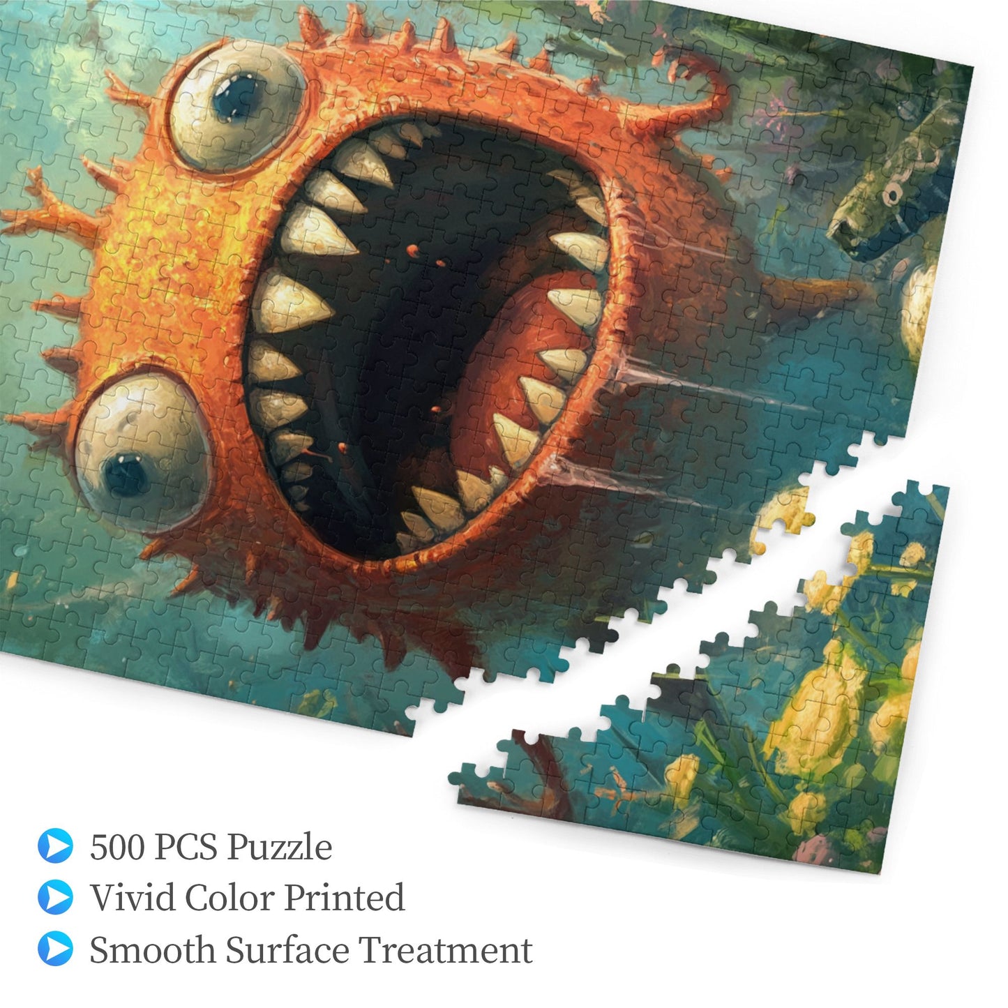 Terrifying Deep-Sea Monster Puzzle - 500-Piece Fun Jigsaw for Adults (38x52cm)