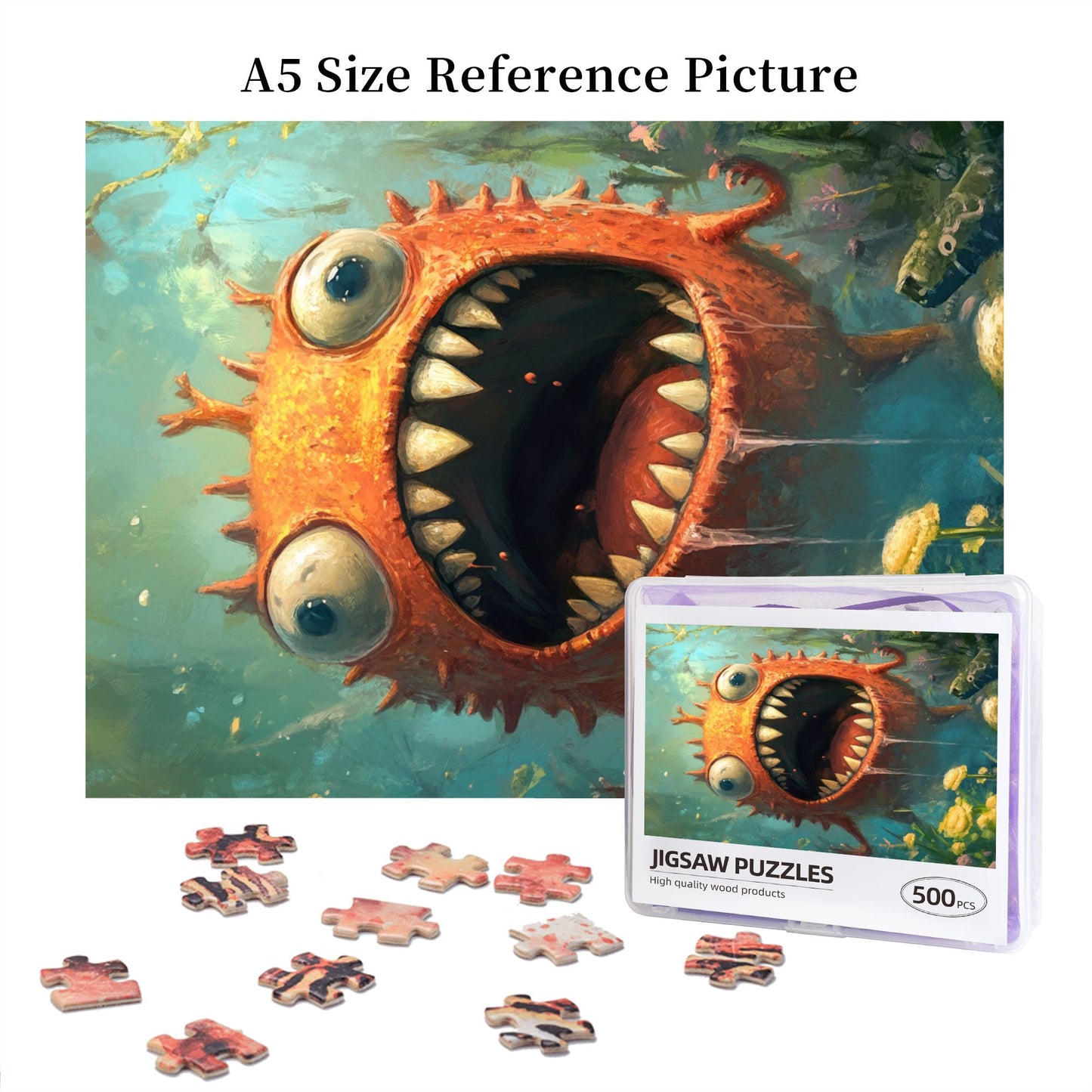 Terrifying Deep-Sea Monster Puzzle - 500-Piece Fun Jigsaw for Adults (38x52cm)