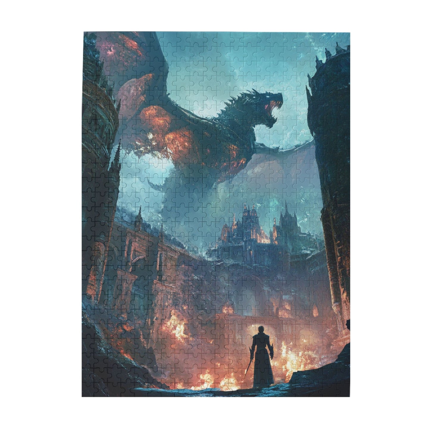 Battle of the Dragon - 500 Pieces High-Quality Wooden Jigsaw (38x52cm)