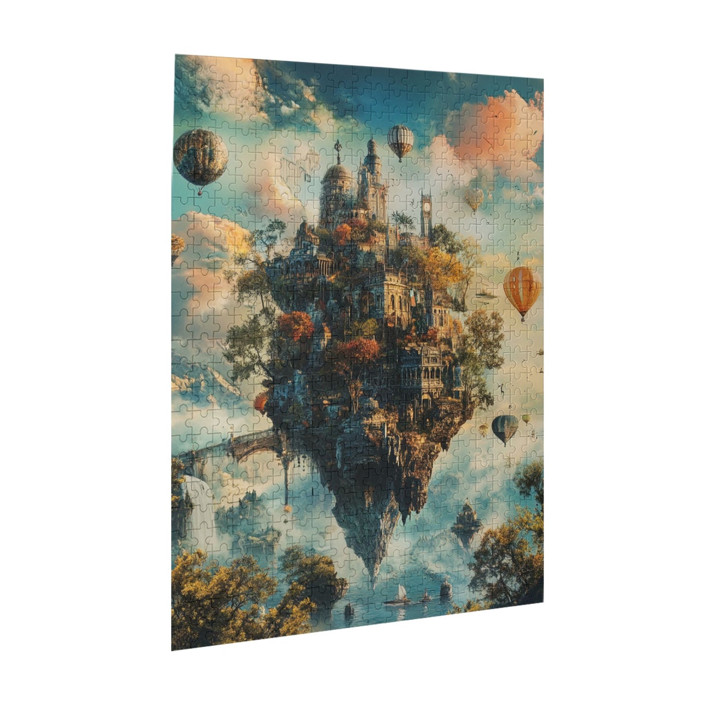 Fantasy Sky Castle Puzzle - 500 Pieces High-Quality Wooden Jigsaw (38x52cm)